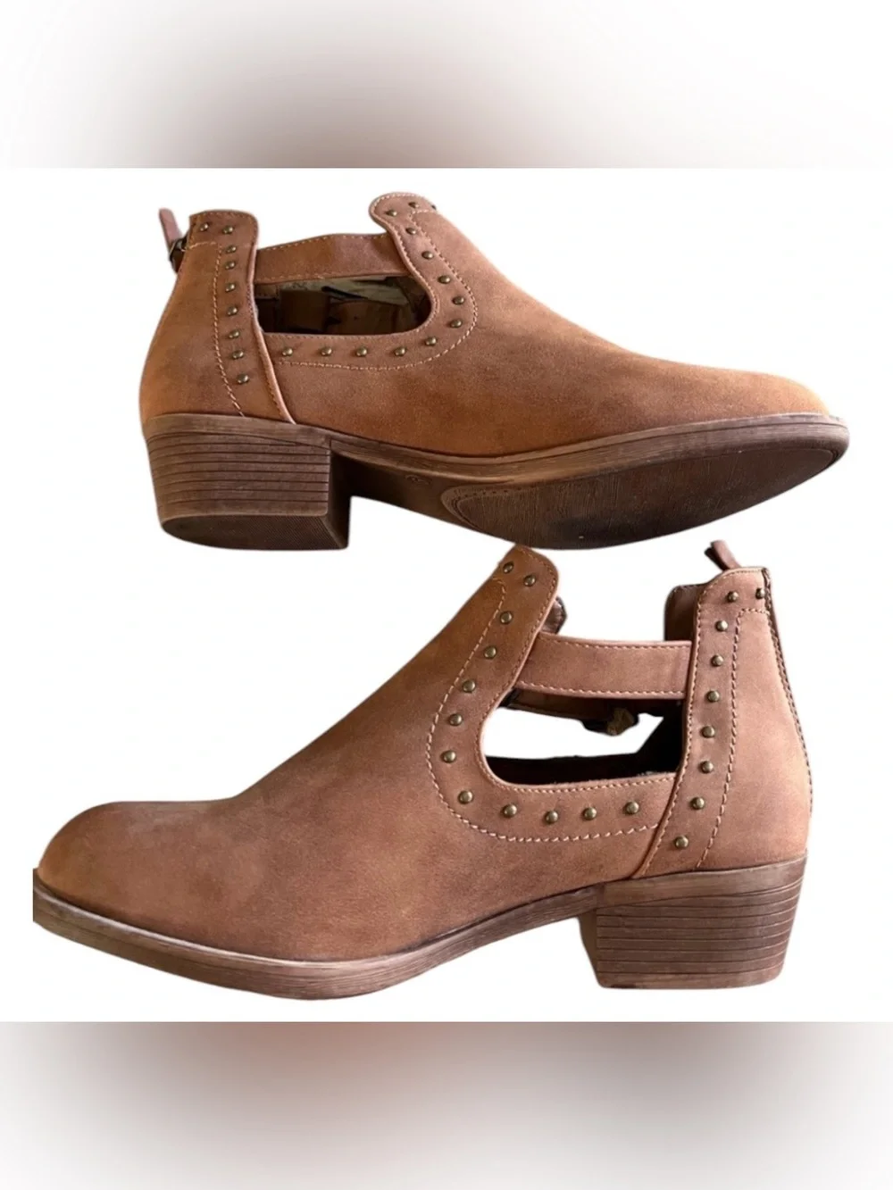 NWT Seven7 Mr. Stokley women’s 9 faux leather brown beaded ankle boots